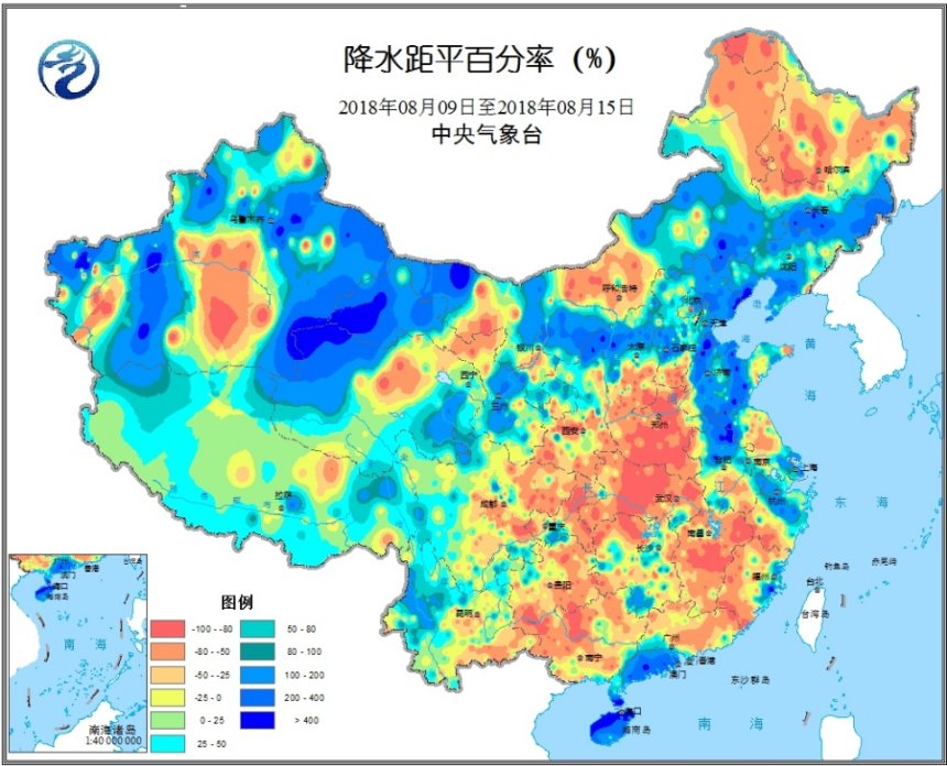 图2 降水距平百分率