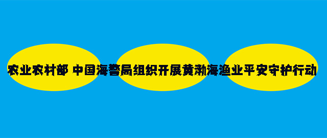 农业农村部 中国海警局组织开展黄渤海渔业平安守护行动