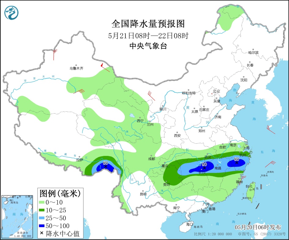 华北黄淮西部等地有强对流天气